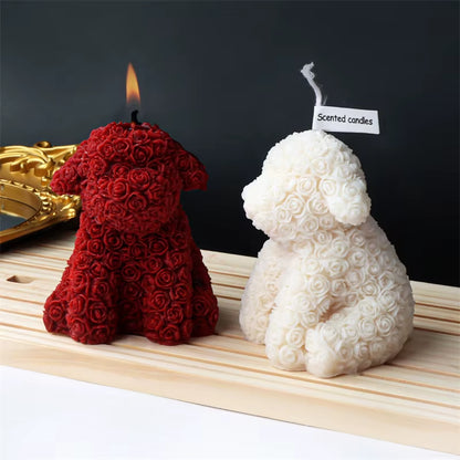 New Cute Rose Bear Aromatherapy Candle Soy Wax Animal Puppy Rabbit Unicorn Children'S Hand Gift Smokeless Eco-Friendly