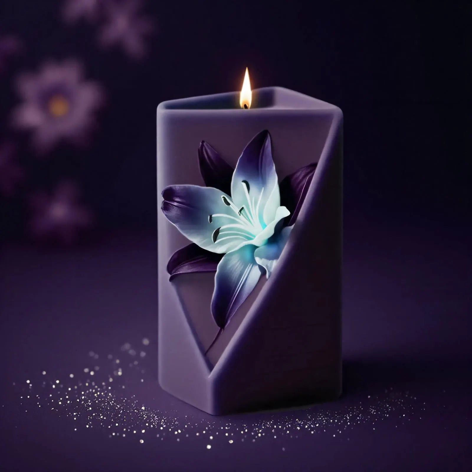 Geometric Pillar Candle Silicone Mold-Lily Flower Candle Mold-Embossed Flower Candle Mold-Aesthetic Candle Mold-Wedding Candle Decor Mold