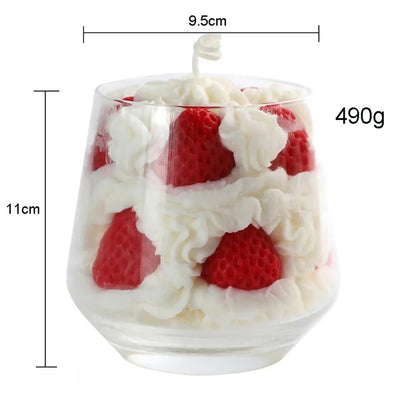 Custom Private Label Strawberry Cream Tower Scented Candle Soy Wax Scented Candle Handmade Food Candle